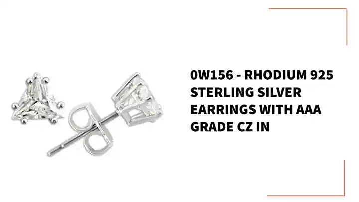 0W156 - Rhodium 925 Sterling Silver Earrings with AAA Grade CZ in by@Outfy
