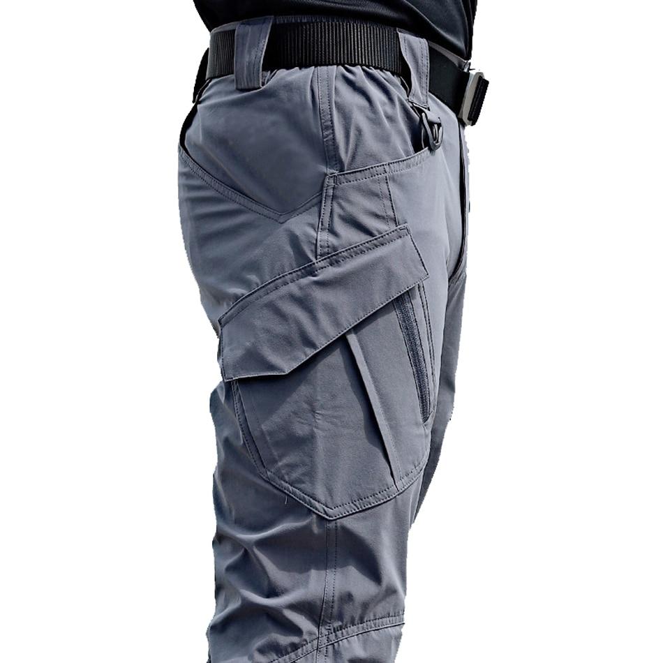 Grey Beech tactical cargo pants showing multiple pockets and durable fabric, designed for outdoor and tactical use.