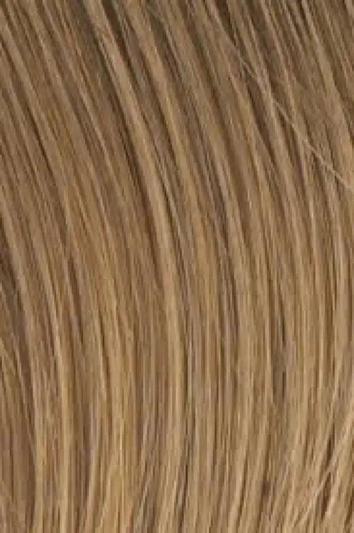 Peach Clymene Hairdo 18-inch human hair highlight extension clip-ins with three pieces, featuring a buttered toast color.