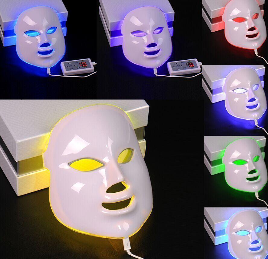 Blue Charlie LED Photon PDT facial mask with 7 color lights for skin rejuvenation and facial skin care.