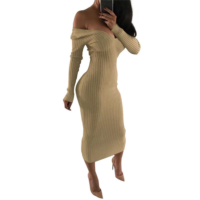 Blue Charlie 2019 winter knitted off-shoulder sweater dress for women, midi bodycon style perfect for cozy, stylish winter wear