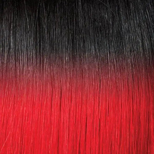 Red Moni bold Afro Mohawk wig by Peach Clymene featuring kinky curly and Afro curly hair style.