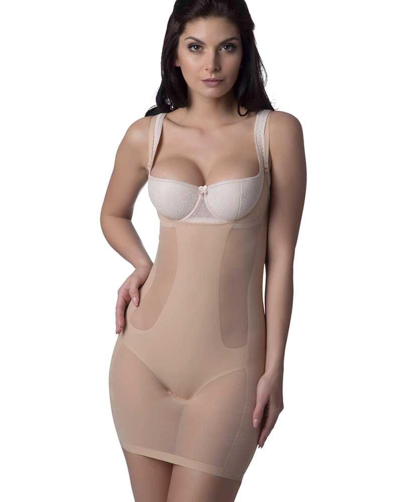 Beige seamless Shapewear Control Slip by Lime Lucy, designed for slimming and smooth silhouette under lingerie or everyday wear.