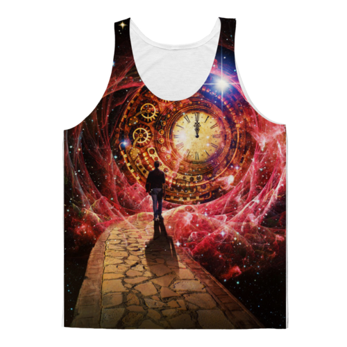 Sky Felix Space and Time Classic Sublimation adult tank top with vibrant space-themed design and comfortable fit.