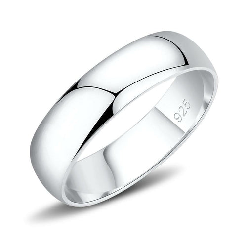 Silver 925 Sterling Silver Ring from Turquoise Tiger with a sleek, smooth band, no stones, in a close-up view.