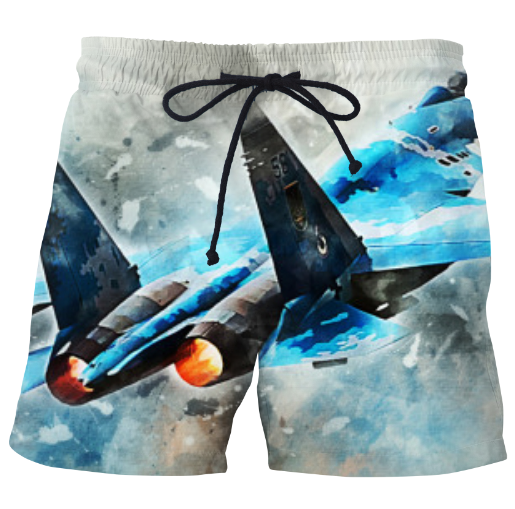 Sky Felix SU-27 Flanker digital painting T-shirt featuring detailed aircraft design on a stylish short-sleeve tee.
