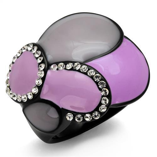 Turquoise Tiger TK2215 IP Black stainless steel ring with ion plating, featuring a sleek, modern design.