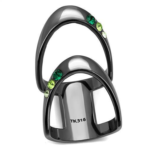 Turquoise Tiger TK2768 IP Light Black stainless steel ring, sleek and polished, designed for stylish wear.