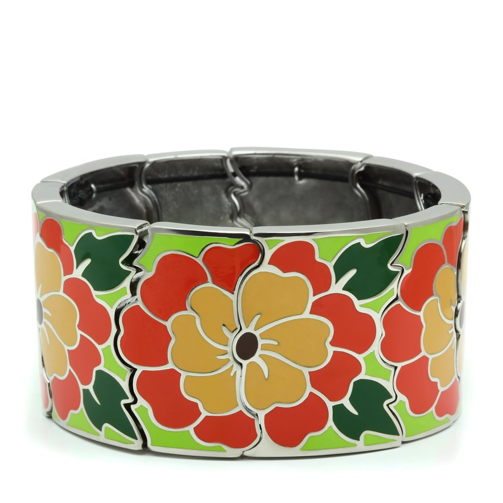 Turquoise Tiger TK301 high polished stainless steel bracelet with sleek, shiny finish, showcasing a modern jewelry design.