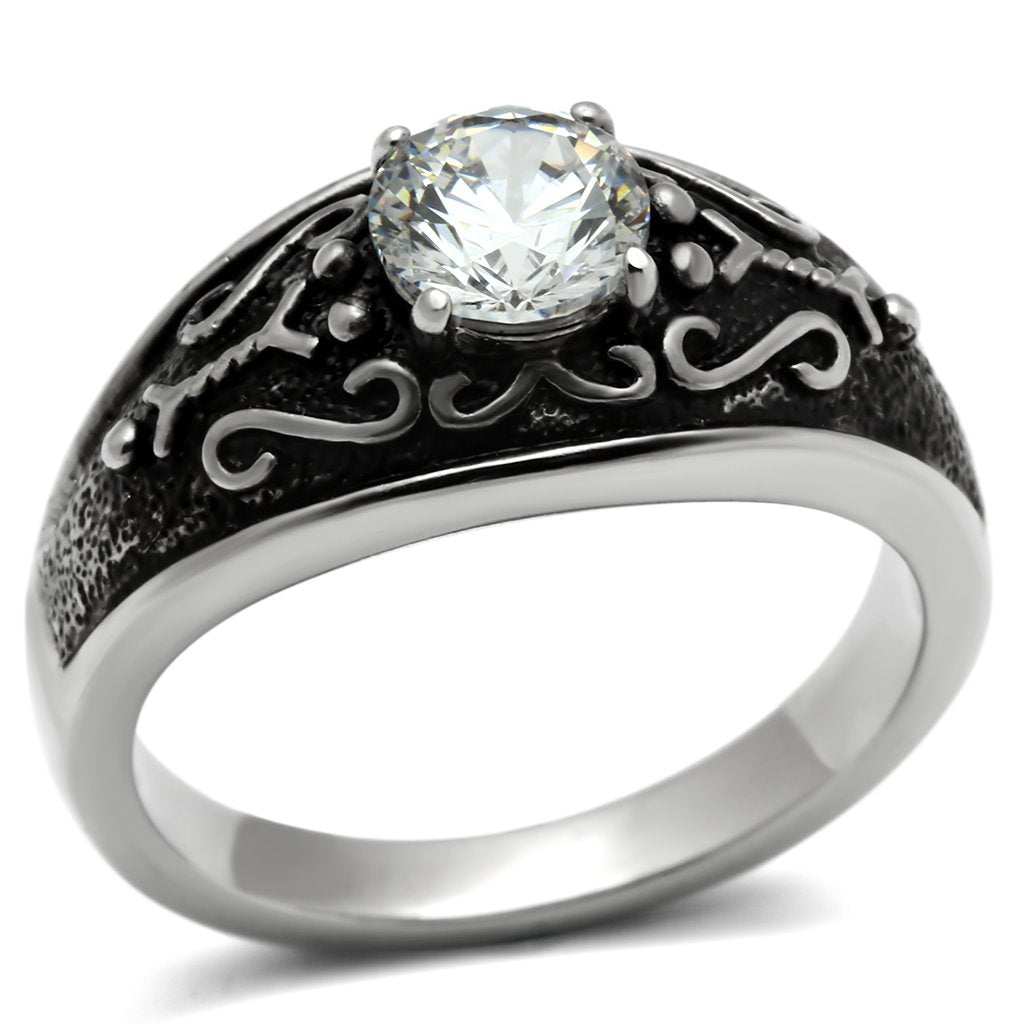 High polished stainless steel ring by Turquoise Tiger, featuring a sleek, shiny finish and no plating.