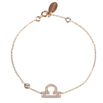 Gold Misty Zodiac Horoscope Star Sign Bracelet for Libra, featuring a sleek design with star accents and adjustable chain.