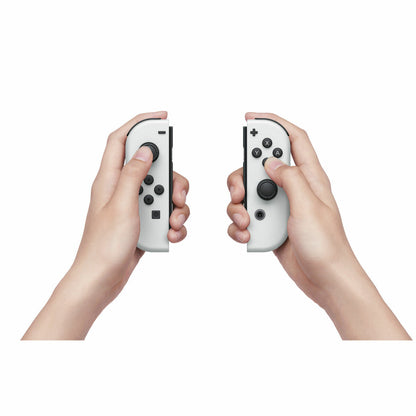 White Nintendo Switch gaming console by Bigbuy, showing the front view with screen and Joy-Con controllers.