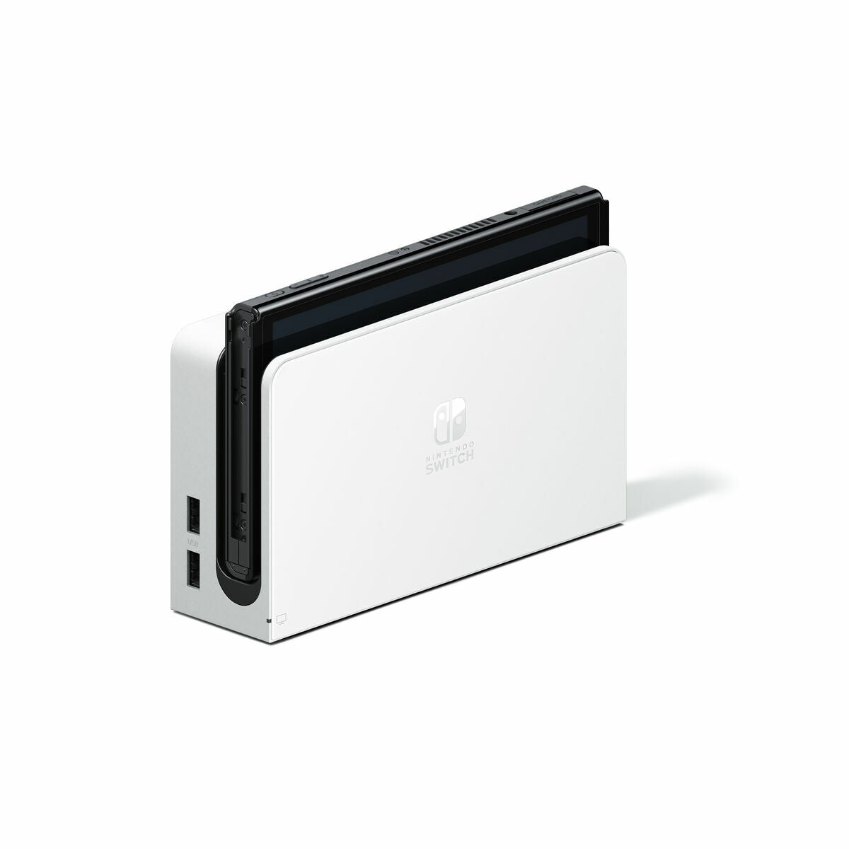White Nintendo Switch gaming console by Bigbuy with Joy-Con controllers, shown from front view.
