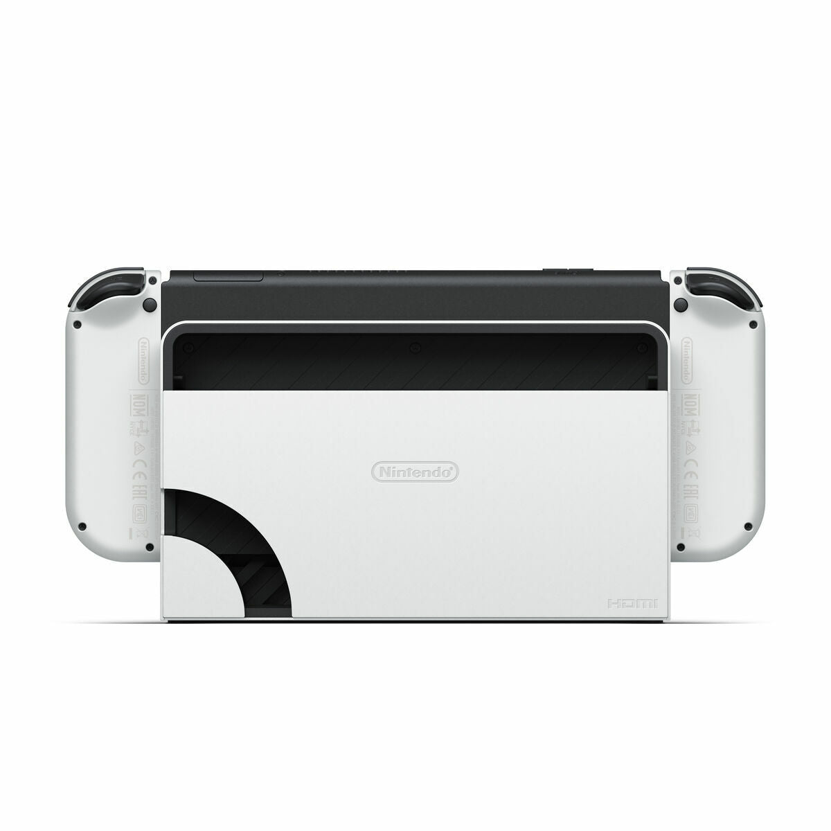 White Nintendo Switch console by Bigbuy with game controllers and screen, designed for versatile gaming on the go.