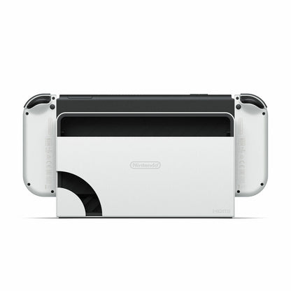 White Nintendo Switch console by Bigbuy with game controllers and screen, designed for versatile gaming on the go.