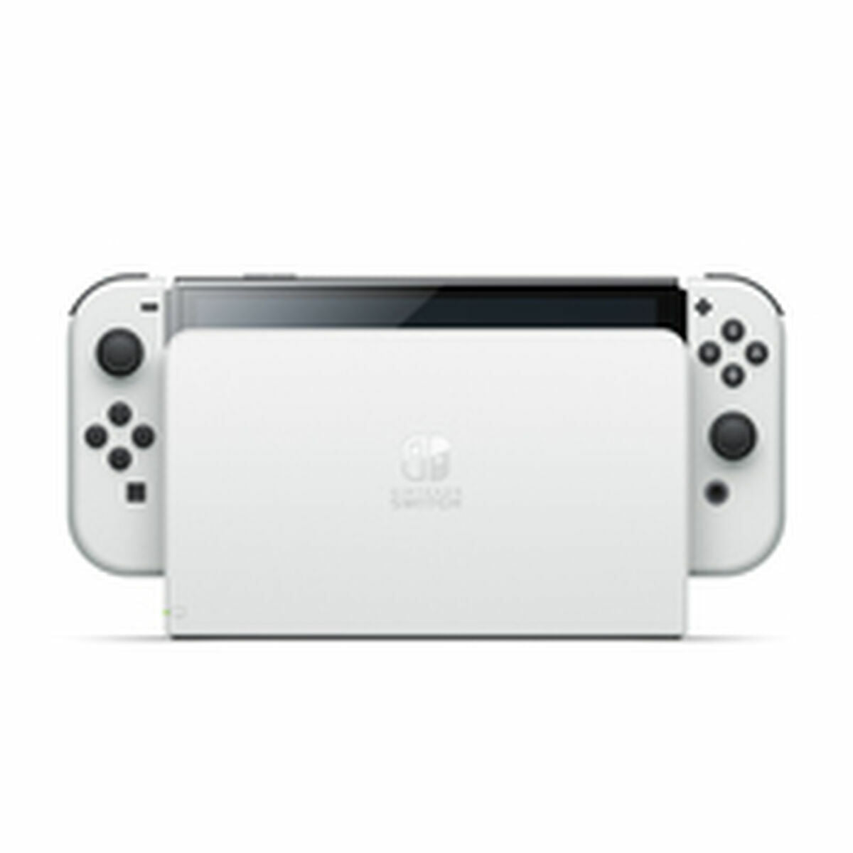 White Nintendo Switch gaming console with Joy-Con controllers from Bigbuy, shown in a close-up image.