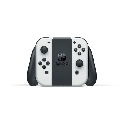 Nintendo Switch console in white from Bigbuy, featuring sleek design and digital display, set against a neutral background.