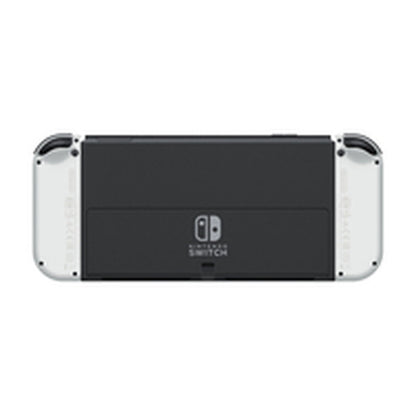 White Nintendo Switch console from Bigbuy with Joy-Con controllers, displayed on a plain background.