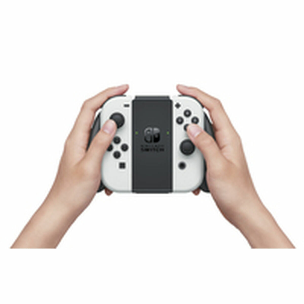 White Nintendo Switch console from Nintendo, featuring a sleek design and Joy-Con controllers, branded by Bigbuy.