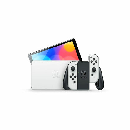Nintendo Switch console in white with Joy-Con controllers, branded by Bigbuy, shown from the front on a neutral background.
