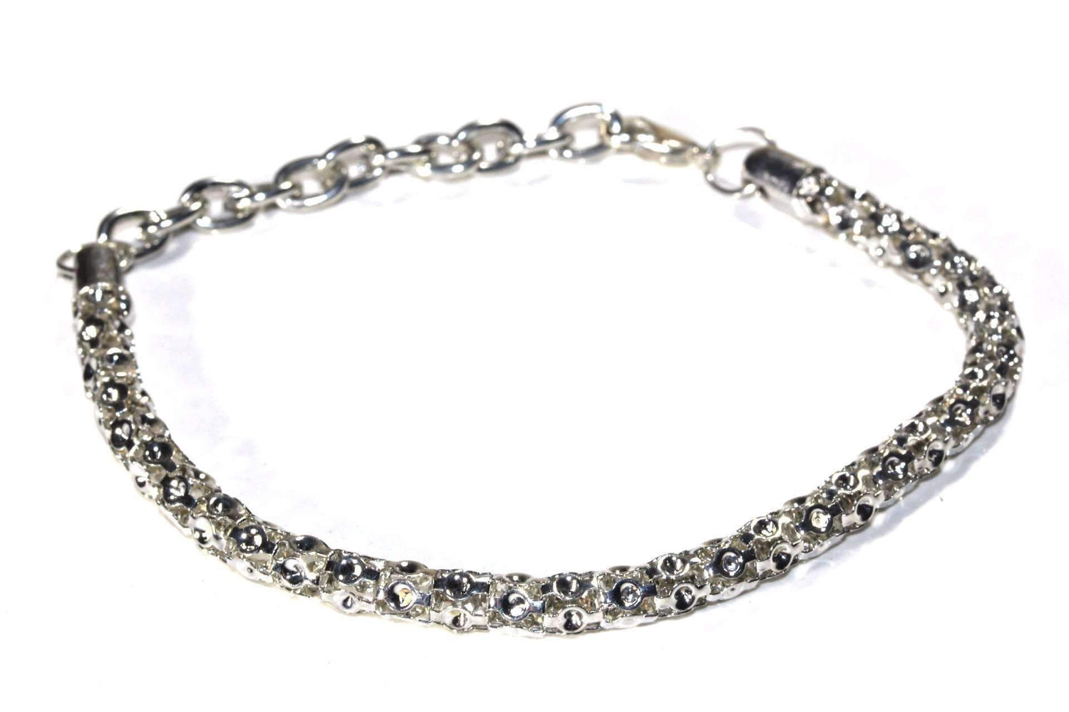 Silver Hestia Layla Flashy Bracelet featuring sparkling silver beads and a stylish design, perfect for accessorizing any outfit.