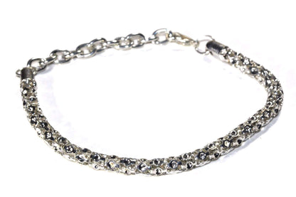 Silver Hestia Layla Flashy Bracelet featuring sparkling silver beads and a stylish design, perfect for accessorizing any outfit.