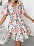 Ruby Styx printed surplice short sleeve mini dress for women, featuring a stylish and comfortable design.