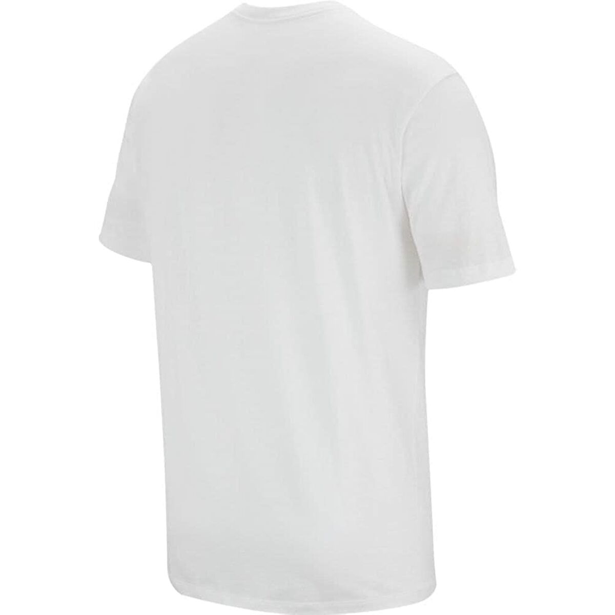 Men’s white Nike short sleeve T-shirt in size large, casual sportswear, displayed on a plain background.