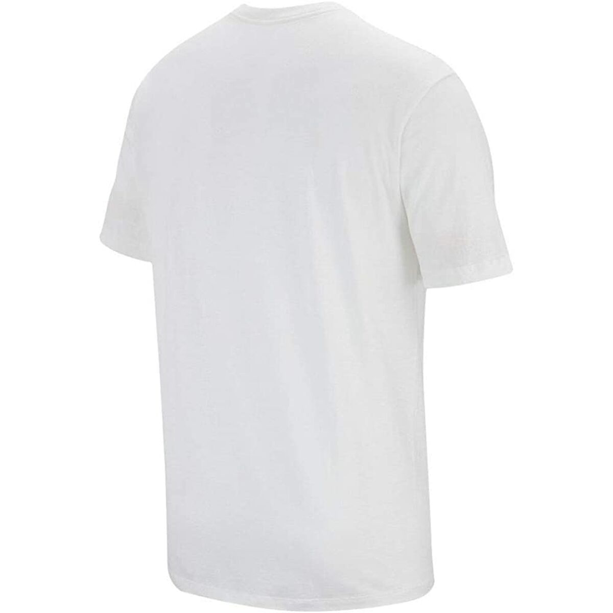 Men’s white Nike short sleeve T-shirt, athletic fit, lightweight fabric, casual sportswear for men.