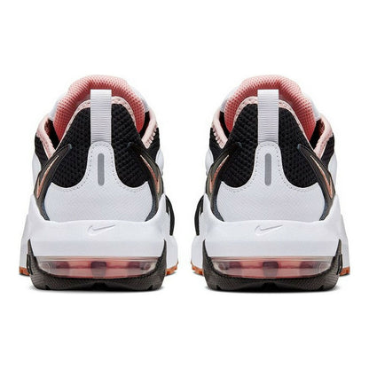 Women’s Nike Air Max Graviton sports trainers in black and white, featuring breathable mesh and cushioned soles for athletic comfort.