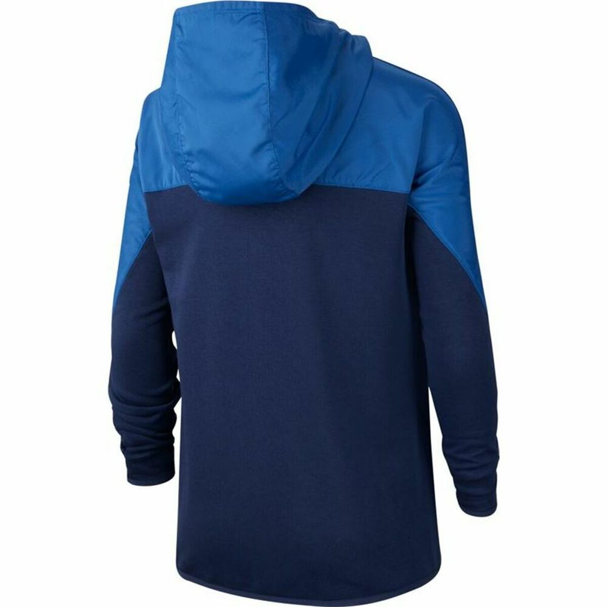 Dark blue Nike Sportswear sports jacket with zip closure and athletic fit, ideal for outdoor activities and active wear.