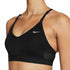 Black Nike INDY V sports bra for activewear, featuring supportive design and breathable fabric for sports and outdoors activities.