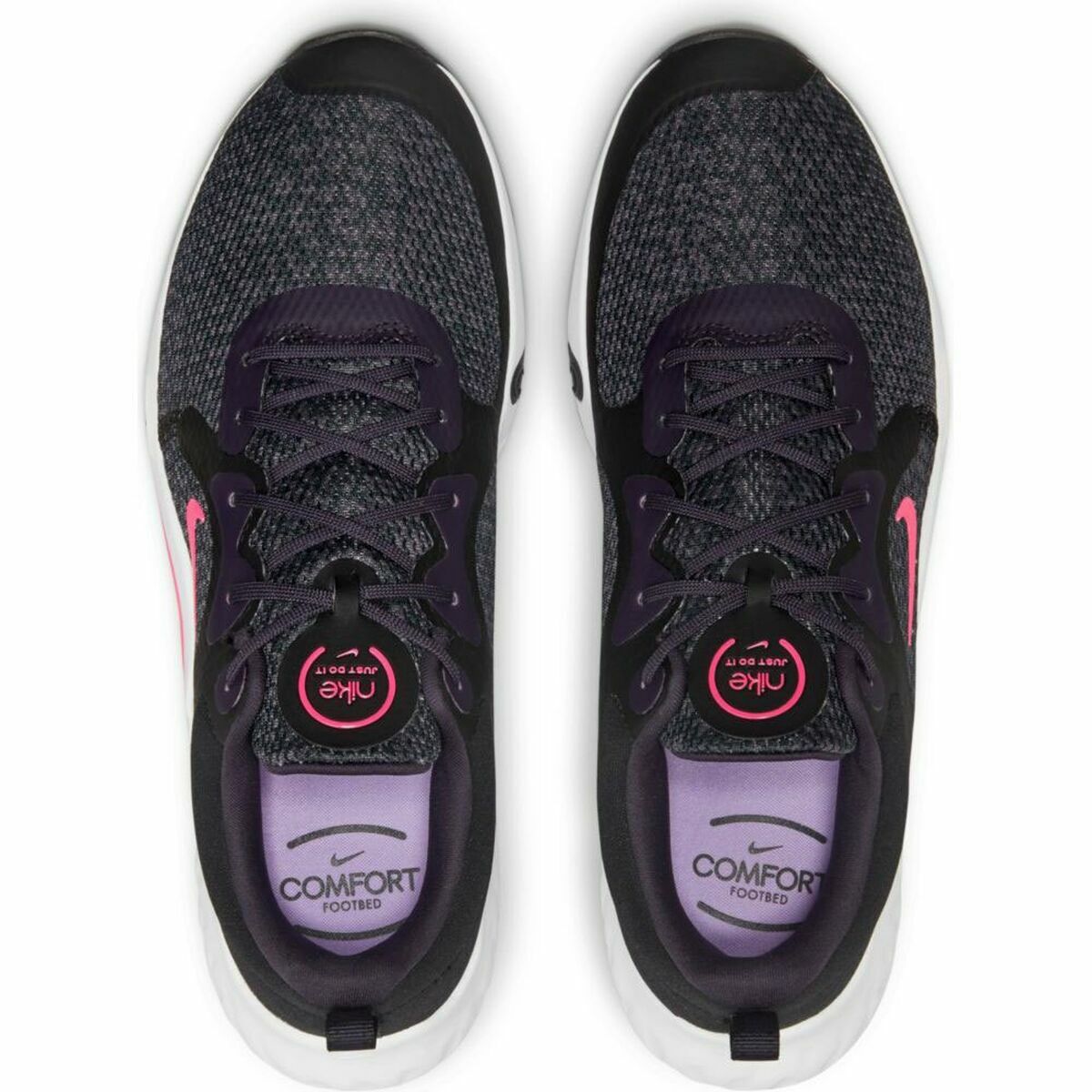 Nike TR 11 adult running shoes in black, featuring a sleek design suitable for sports and outdoor activities.