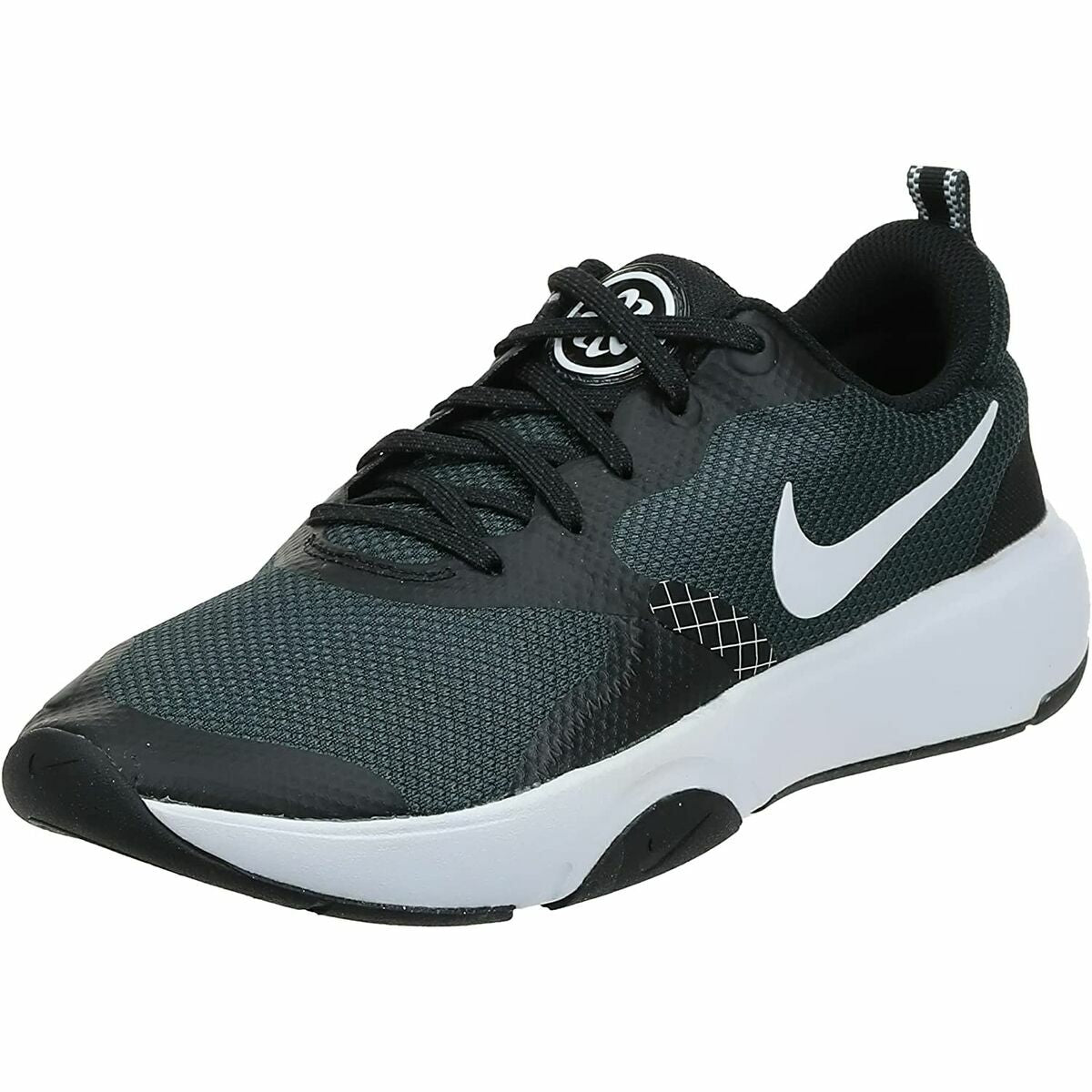 Black Nike City Rep TR women’s sports trainers with Nike branding, designed for active wear and athletic performance.