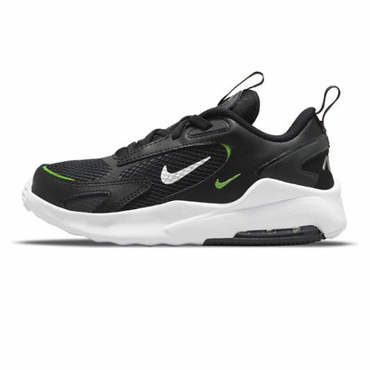 Nike Air Max Bolt B black sports shoes for kids, toddler sneakers with breathable mesh and cushioned soles.