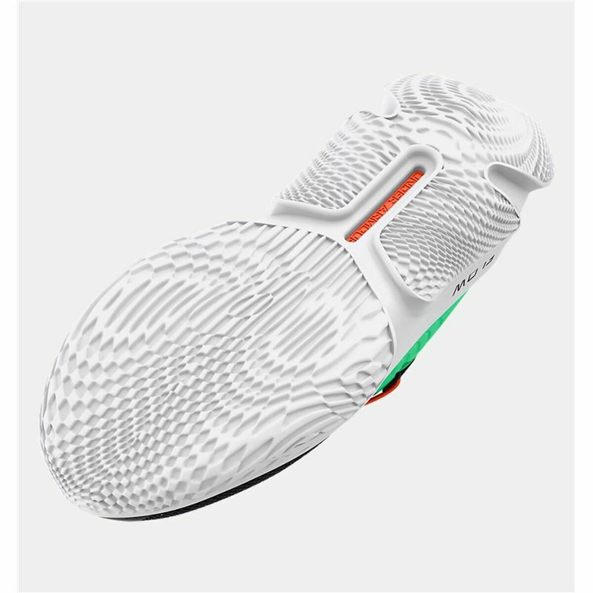 Under Armour Flow Futr X green basketball shoes for men, designed for adults, suitable for sports and outdoor activities.