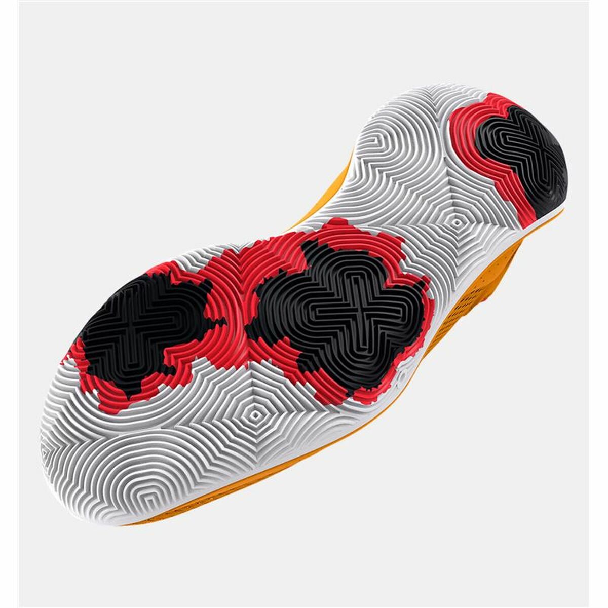 Adult Under Armour Spawn 4 basketball shoes in vibrant orange, designed for sports and outdoor basketball activities.