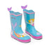 Kids rain boots in mermaid design by Magenta Ash, featuring colorful, waterproof footwear for children and babies.