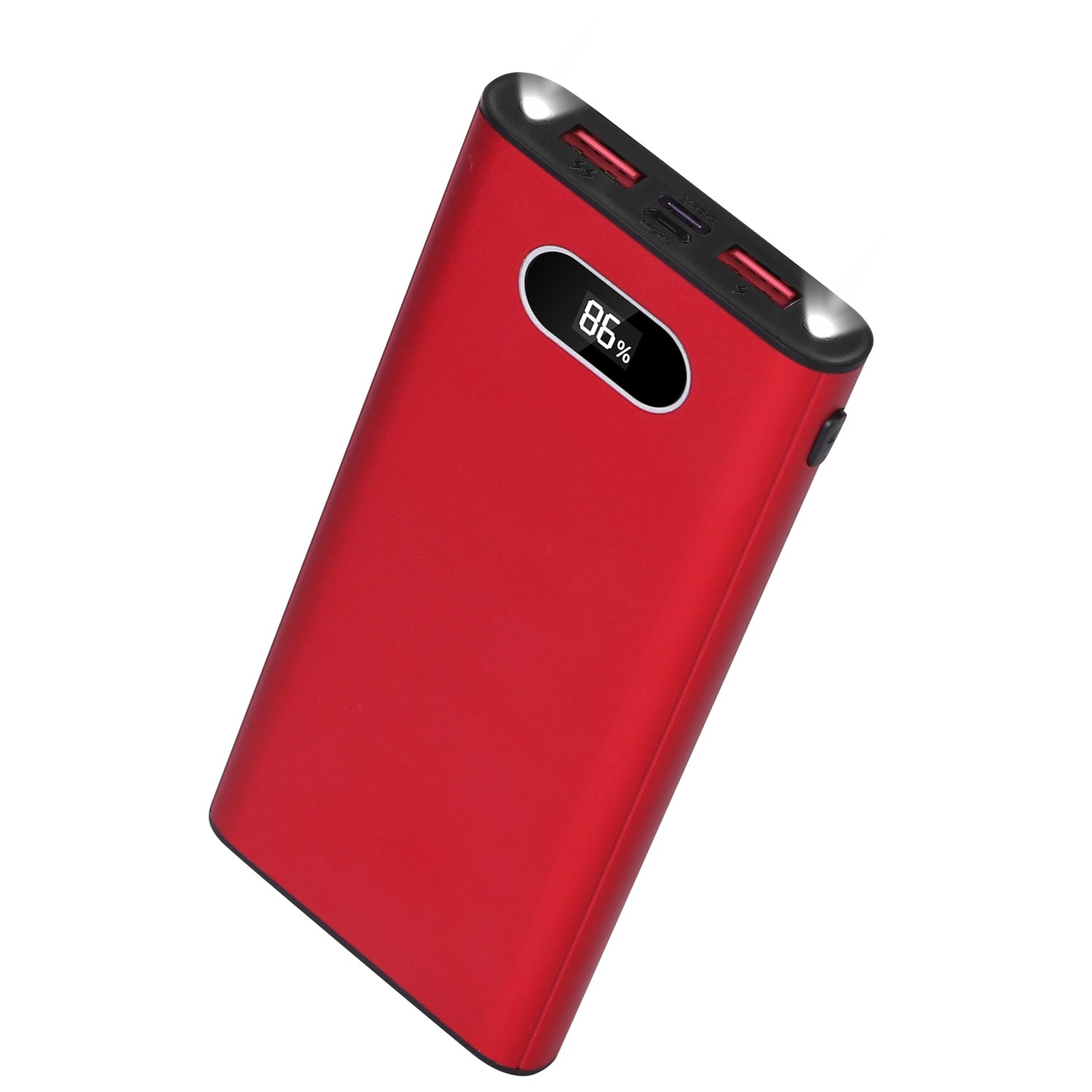 Pear Daisy 20000mAh portable power bank in green, black, and red color options, compact and suitable for home and outdoor use.