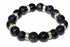 Silver Hestia Agate and pave charms yoga bracelet featuring polished agate beads and sparkling pave accents on a stretch bracelet.