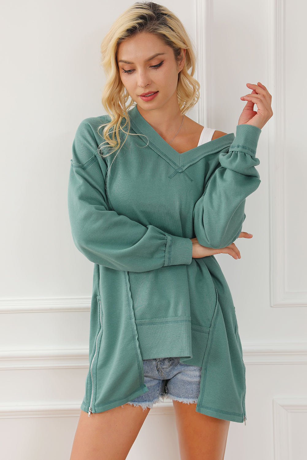 Elegant Start2Finish blouse with matching accessories, featuring a stylish collar and intricate detailing for a sophisticated look.