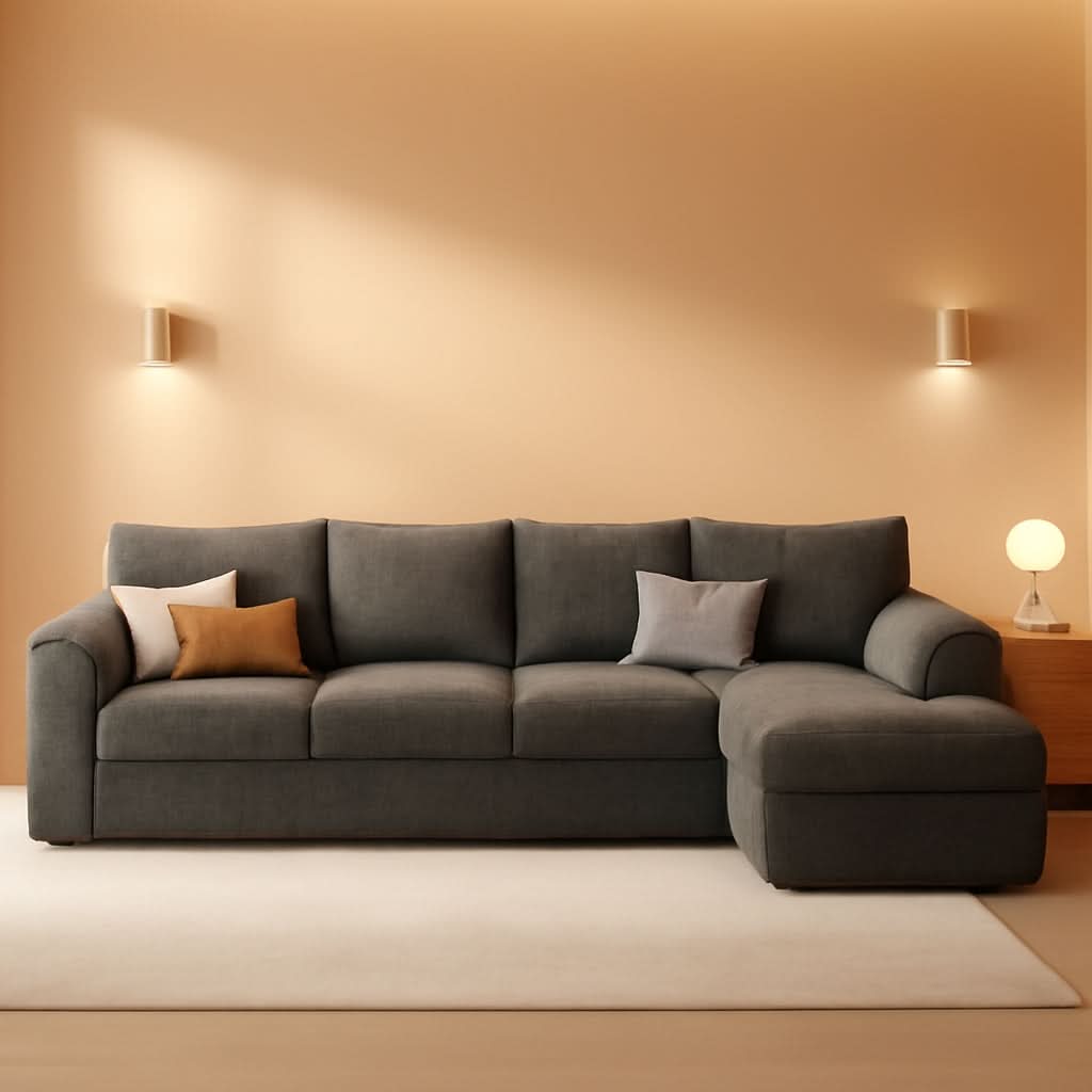 108 Inch Modular Sectional Sleeper Sofa CharcoalGrey