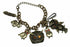 Silver Hestia bracelet featuring owl, elephant, and feather charms with delicate chain and intricate detailing.