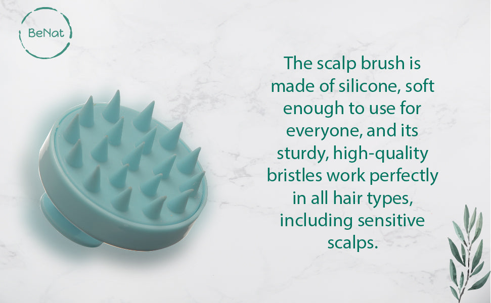 Violet Atlas hair scalp massager with multiple flexible nodes for relaxing scalp massage in bath and beauty routine.