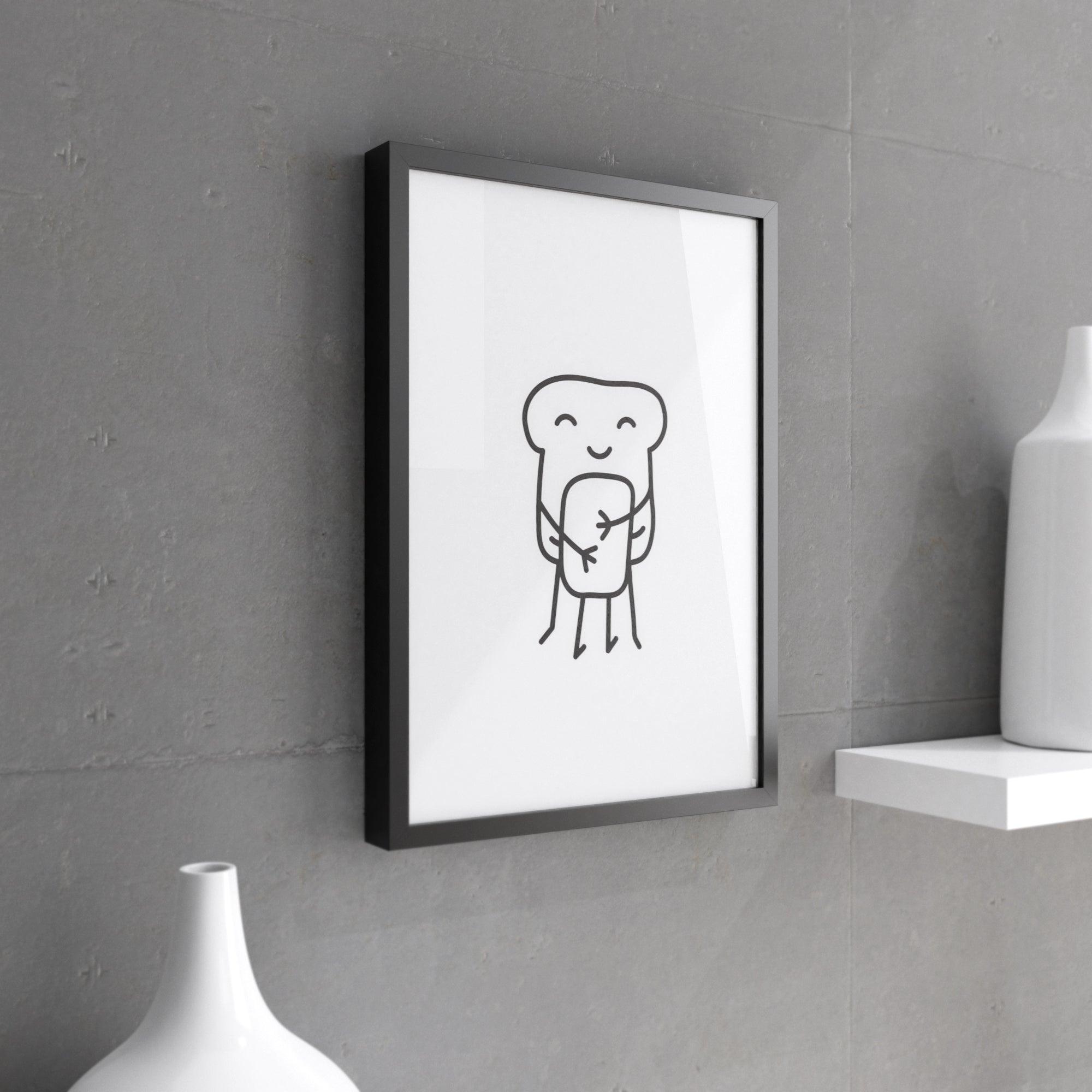 Bread and Butter wall print, kitchen decor art by Indigo Cronus, featuring a stylish and colorful kitchen wall art design.