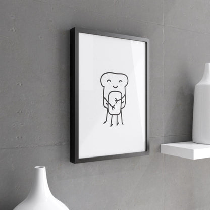 Bread and Butter wall print, kitchen decor art by Indigo Cronus, featuring a stylish and colorful kitchen wall art design.