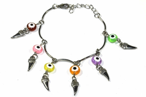 Silver Hestia Age Old Charms bracelet with intricate charms and detailed silver design, worn on a wrist.