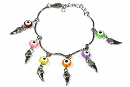 Silver Hestia Age Old Charms bracelet with intricate charms and detailed silver design, worn on a wrist.