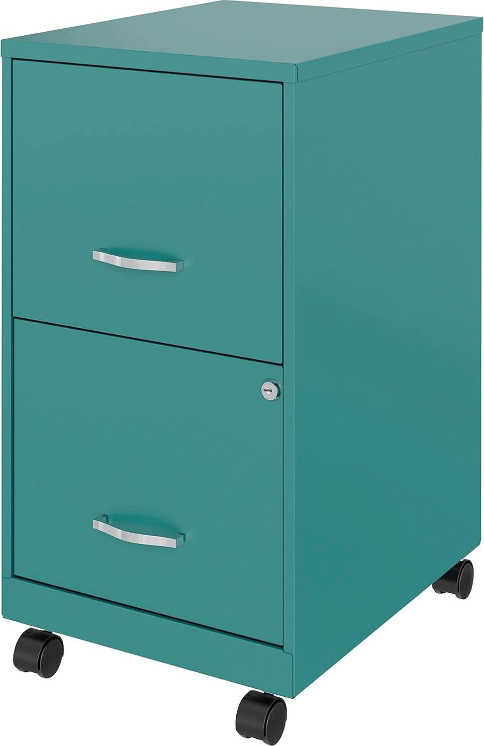 Teal LYS SOHO File Mobile Cabinet Locking Drawers 18 Inch
