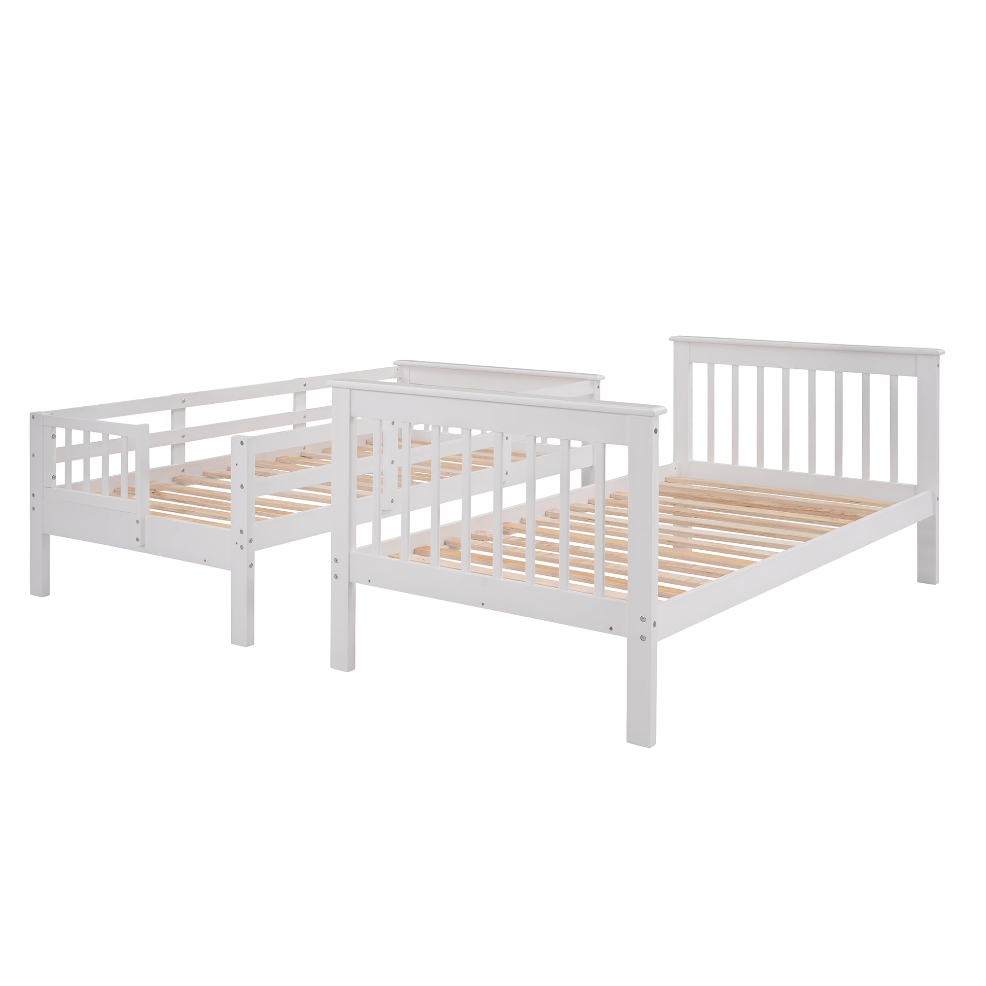 Sangria Beech Twin-Over-Twin bunk bed with three built-in drawers, ideal for bedroom or dorm space, sturdy wooden furniture.